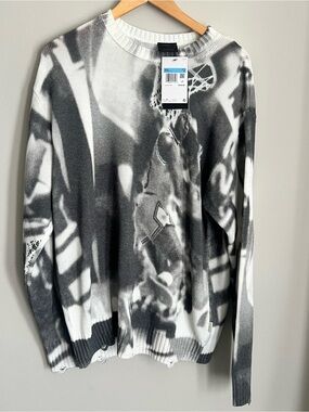 AIR JORDAN Men’s Knit Crew Sweater Oversized Heavyweight Size M